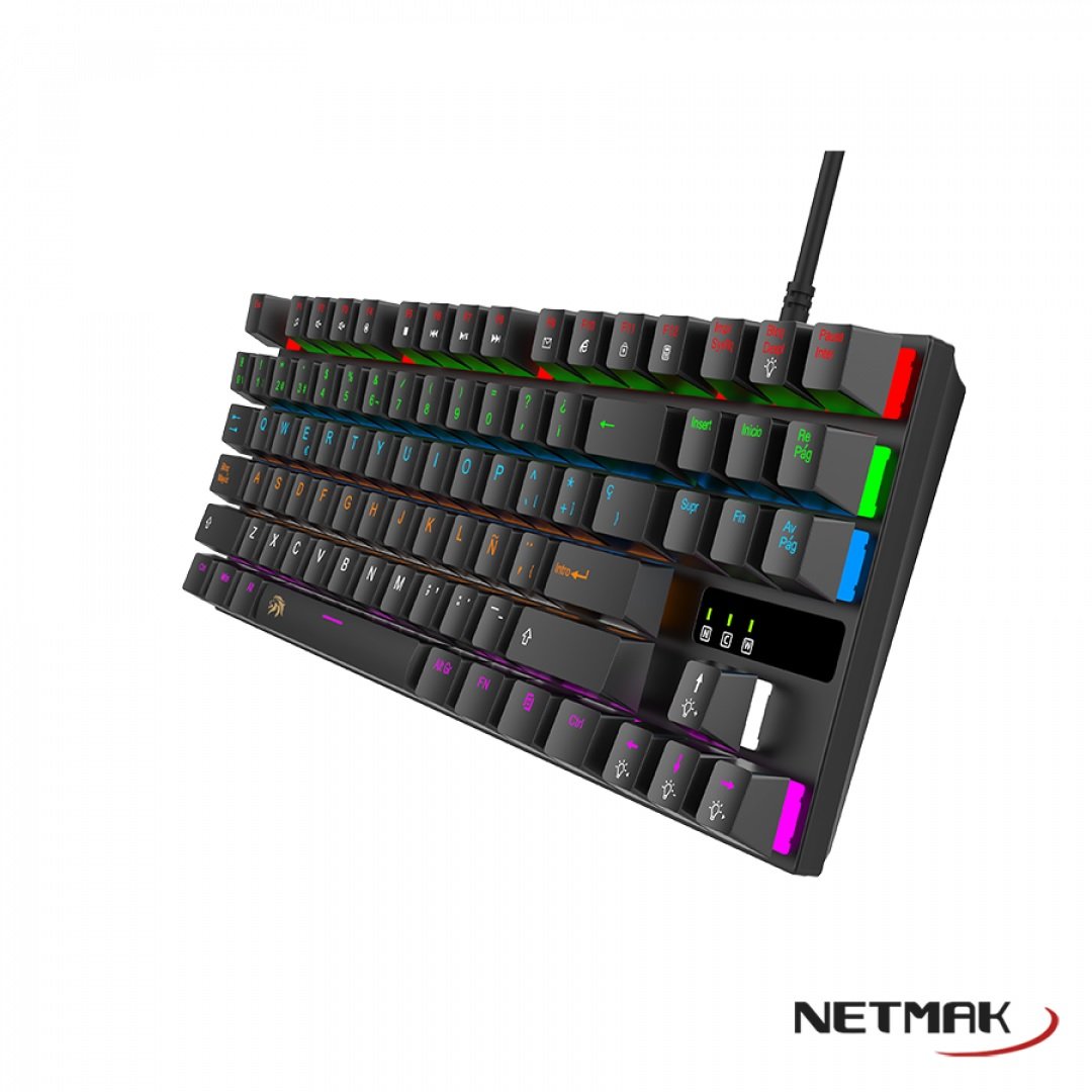 TECLADO MECANICO GAMER FORMATO 80% NM-SKILL NEGRO 
NETMAK